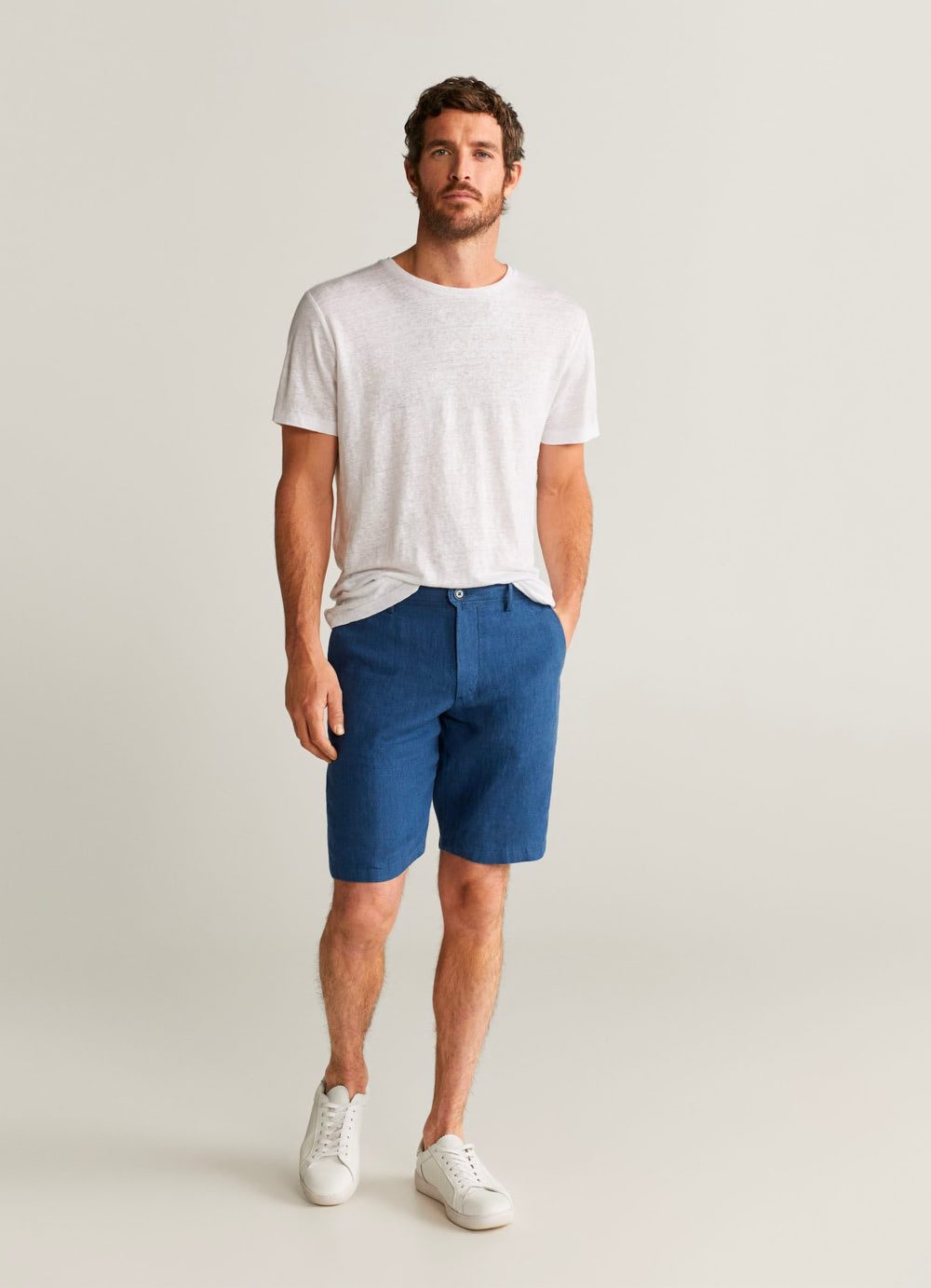 Linen chino Bermuda shorts