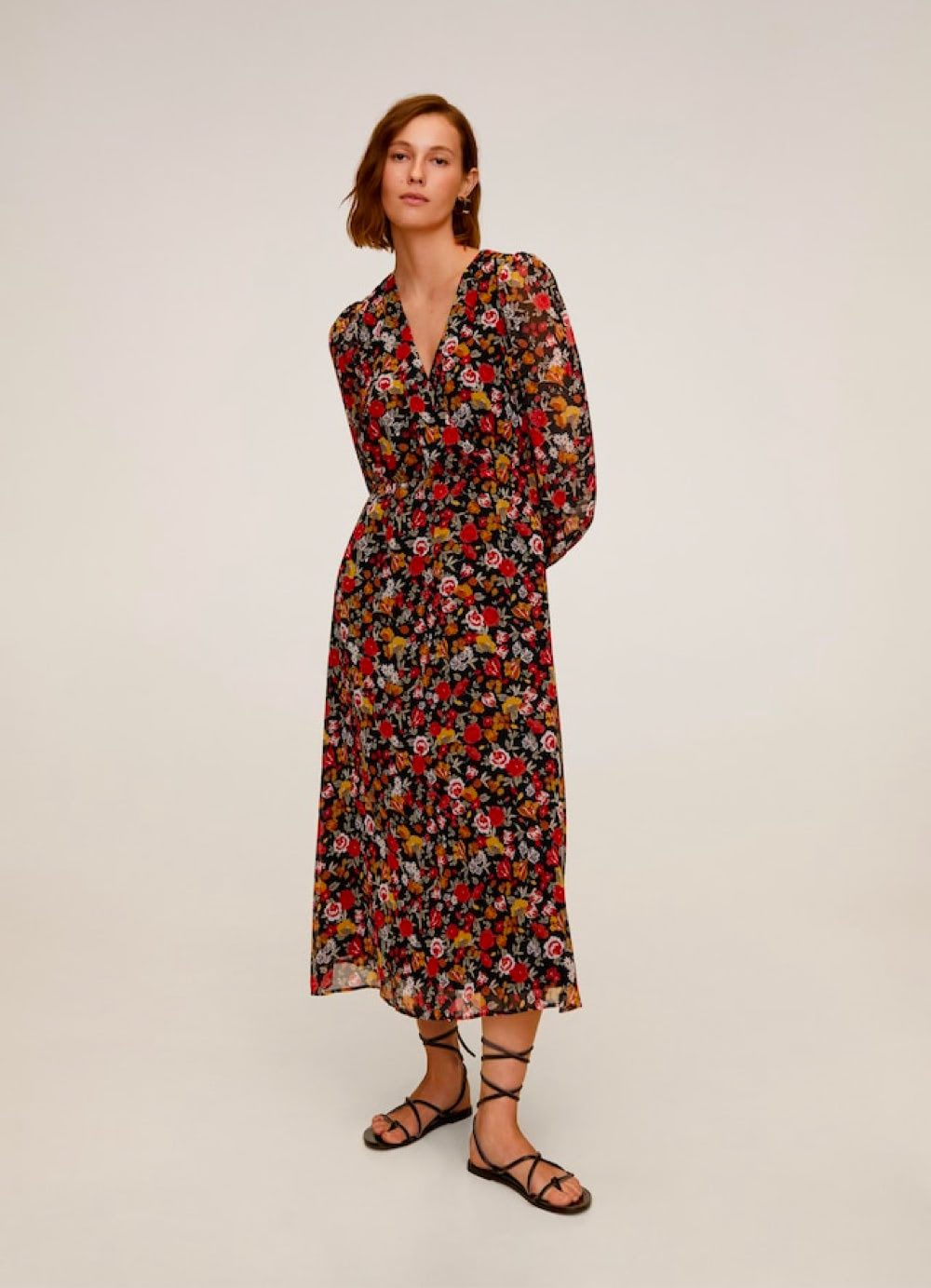 Embossed flower gown