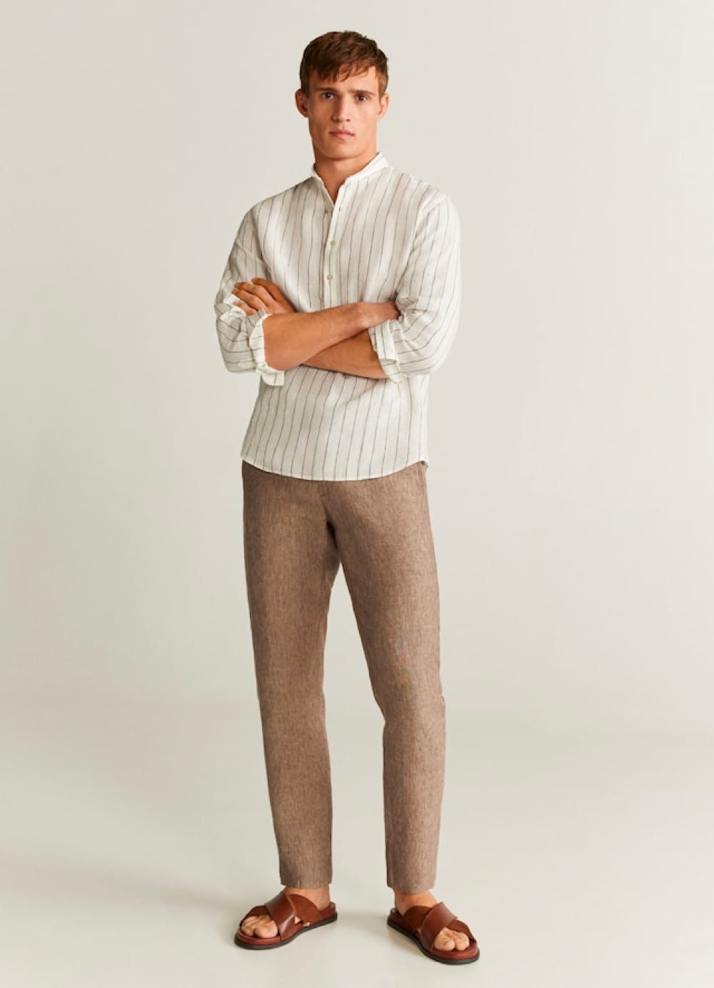 Linen chino Bermuda shorts